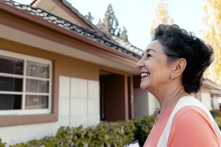 A photograph of a smiling dark haired woman standing in front of a family home. 6 Reasons Why Selling Your Home for Cash to Tyler Capital Group May Be Easier Than Listing It on the MLS.