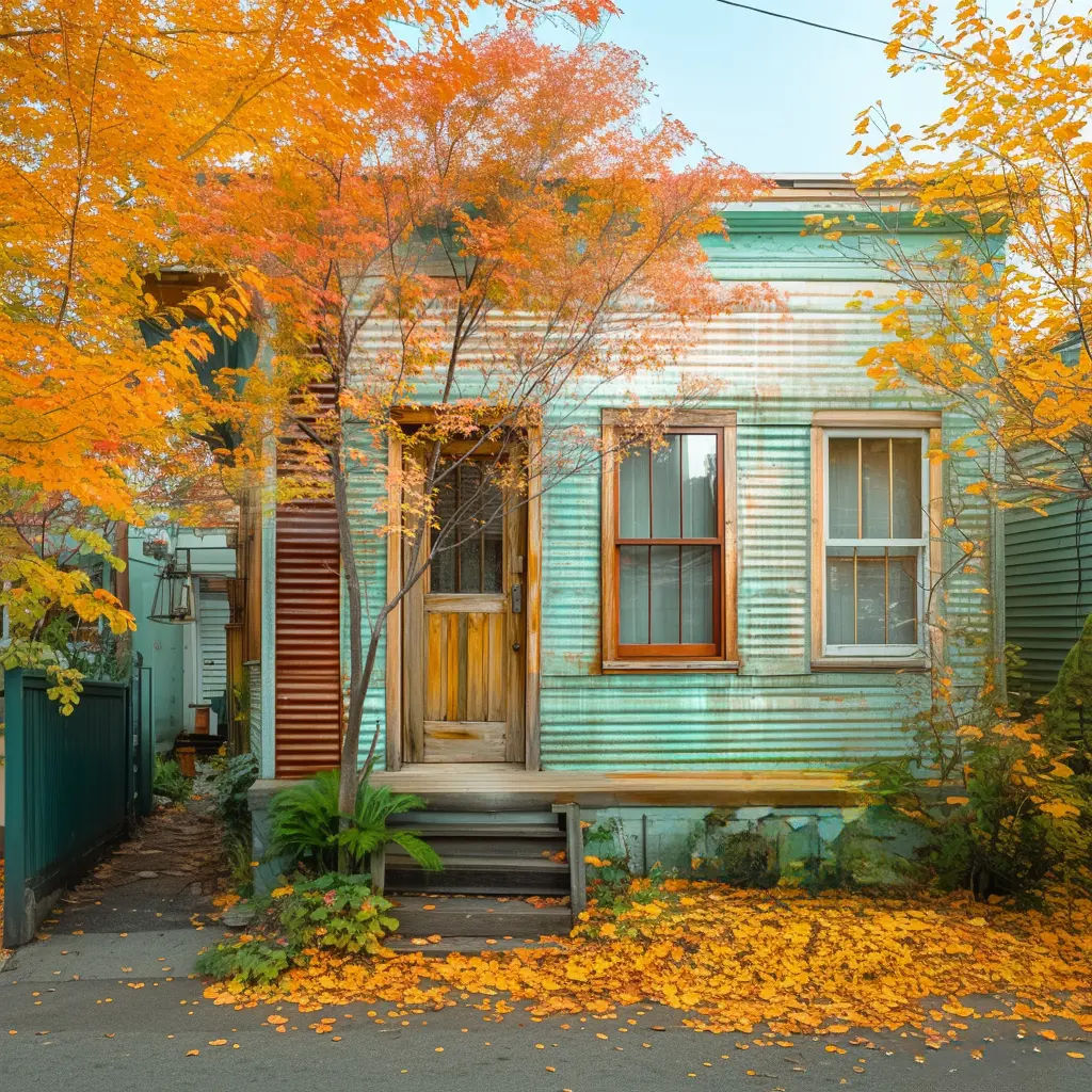 A photograph of a slightly run down, blue suburban house. Tyler Capital Group buys houses in any condition, no repairs needed.